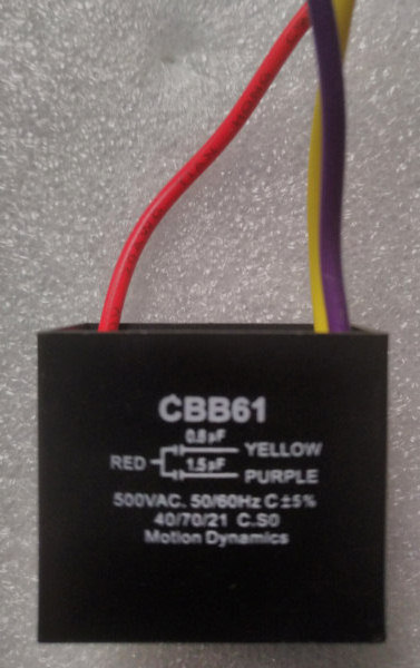 Cbb61 0 8uf 1 5uf Capacitor, Ceiling Fan Capacitor 3 Wire