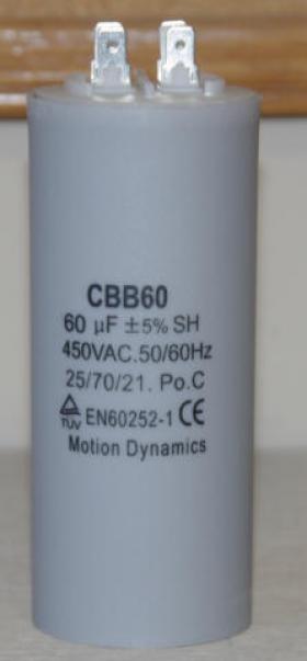 60ÂµF, 500V AC Start/Run Capacitor (CBB60)