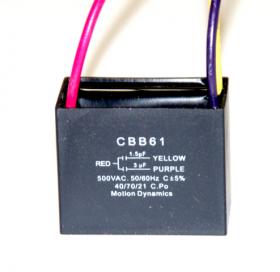 3 wire multi capacitor 1.5uf + 3uf