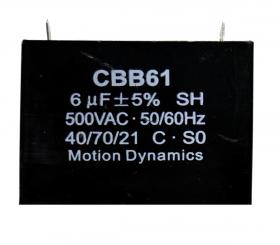 6µF, 500V AC Start/Run Capacitor (CBB61) terminal