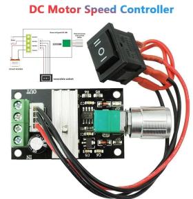 DC 6V-28V 3A PWM DC Motor Speed Controller Adjustable Speed DC Motor Driver Forward Reverse Switch