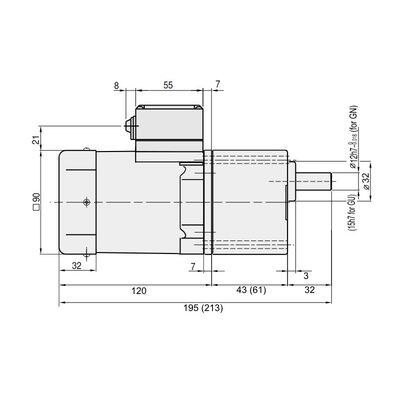 60W Induction terminal with Gearhead dimentions